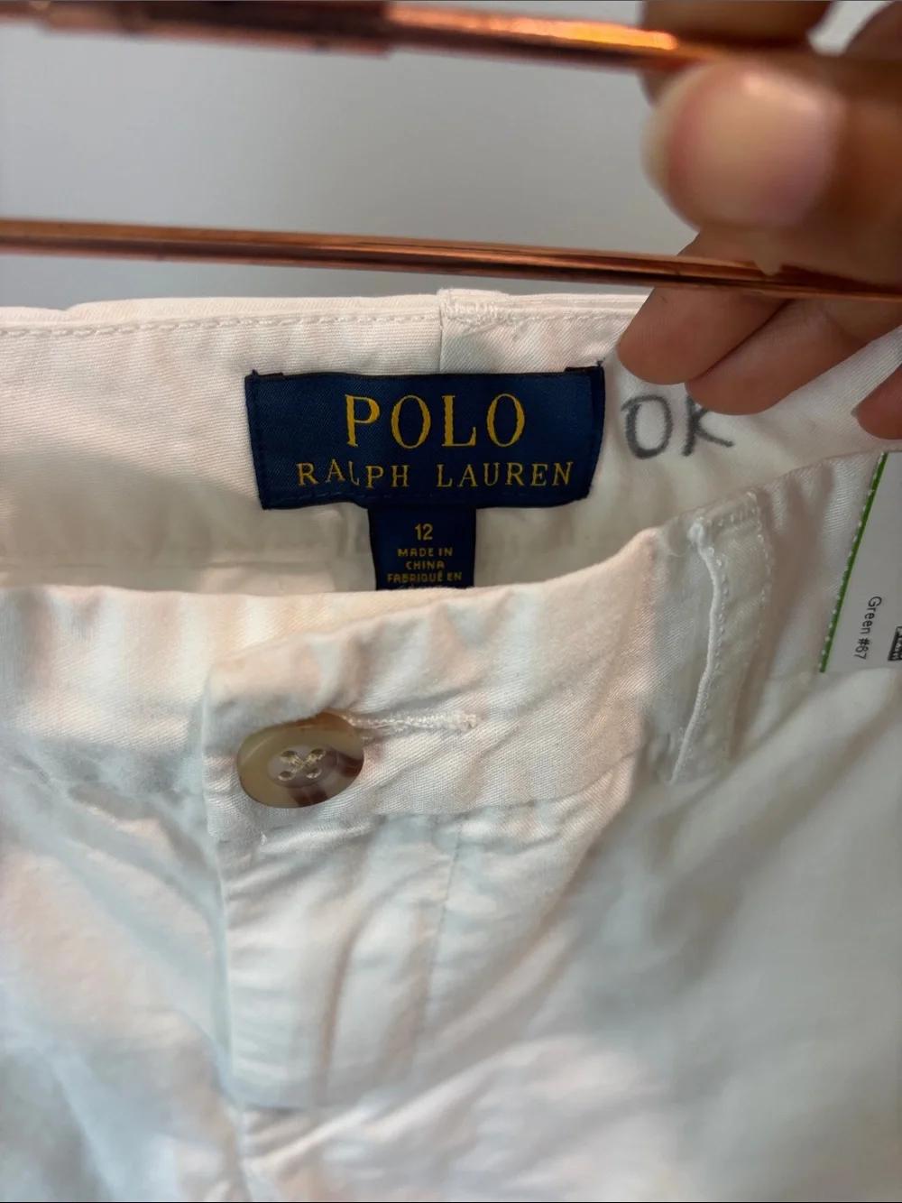 Polo Ralph Lauren Boys Classic Polo Chino White Shorts Size 12